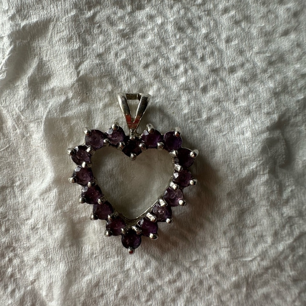 Amethyst heart pendant